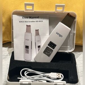 Kinga Facial Ultrasonic Spatula and Cleansing Device - White